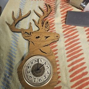 Rustic Deer Wall Clock